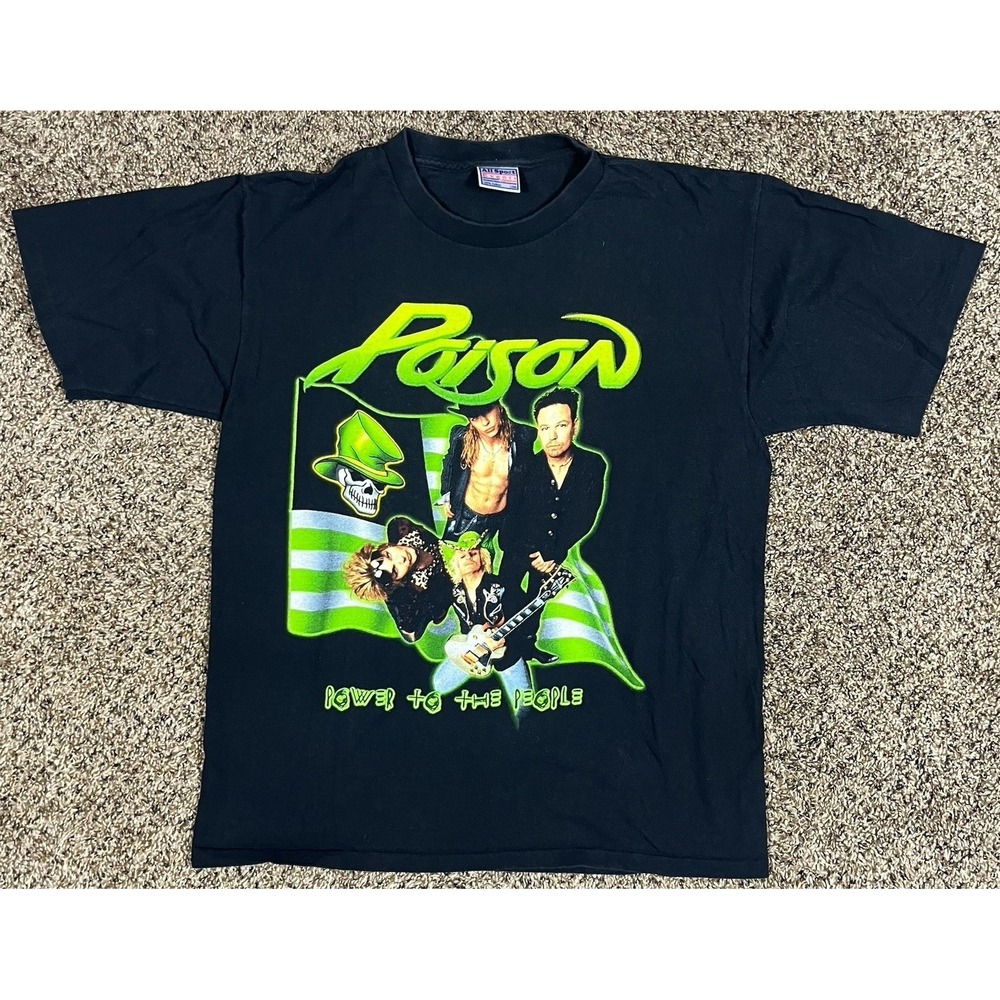 Vintage Poison Power To The People World Tour 2000 T Shirt Men's Sz Large
